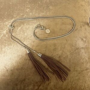 WH-BM Gold Faux Leather Necklace